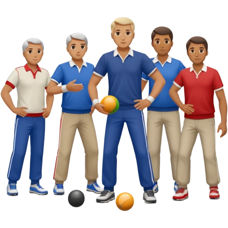 French guys and girls playing petanque emoji