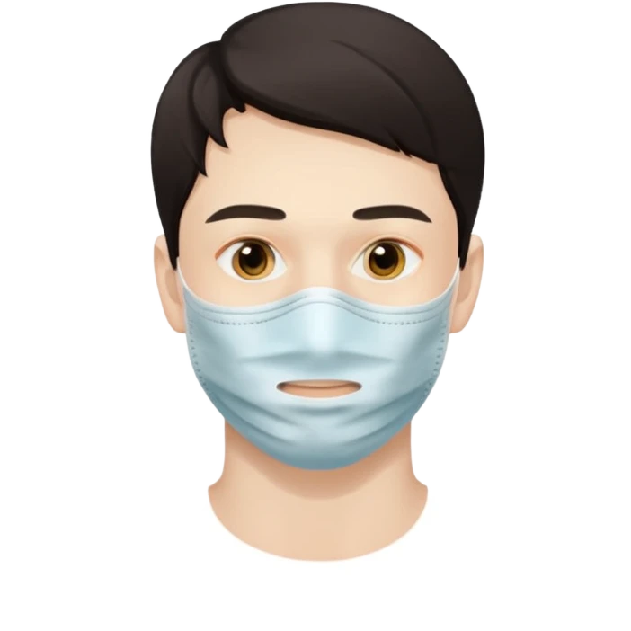  man, thin sheet face mask emoji
