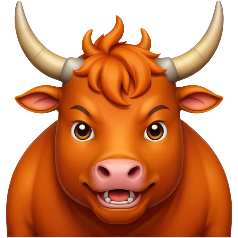create me a color deep orange bull face that is happy, shock, celebrate, sad, mad, victory, chill emoji
