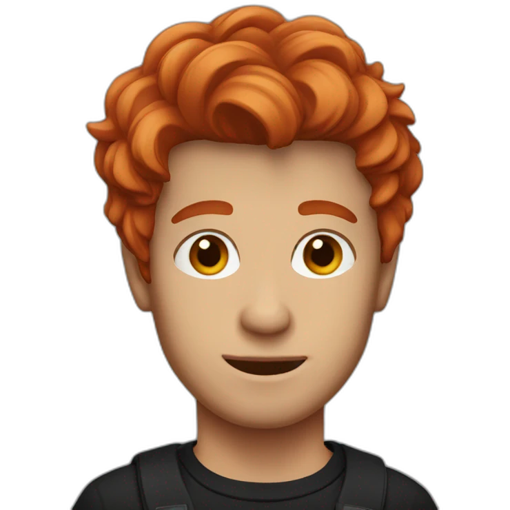 Guy with red hair and Black Pullover emoji