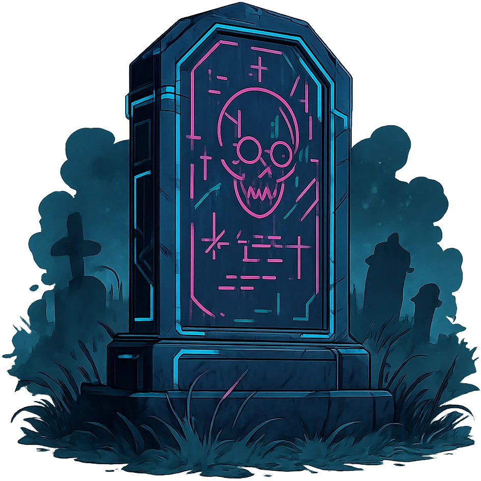  [[[a lonesome tombstone in a graveyard]]], , punk gothic style, futuristic cyberwave cyberpunk, monument
 emoji