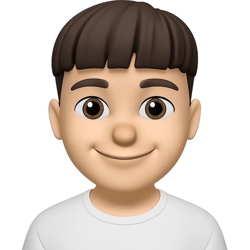 Create an emoji portrait of this person with a friendly facial expression in the style of Apple emoji. The image should have no background. Please replicate the Apple emoji style as closely as possible. emoji