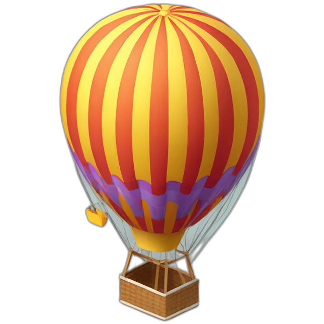 isometric-3d-hot-air-ballon emoji