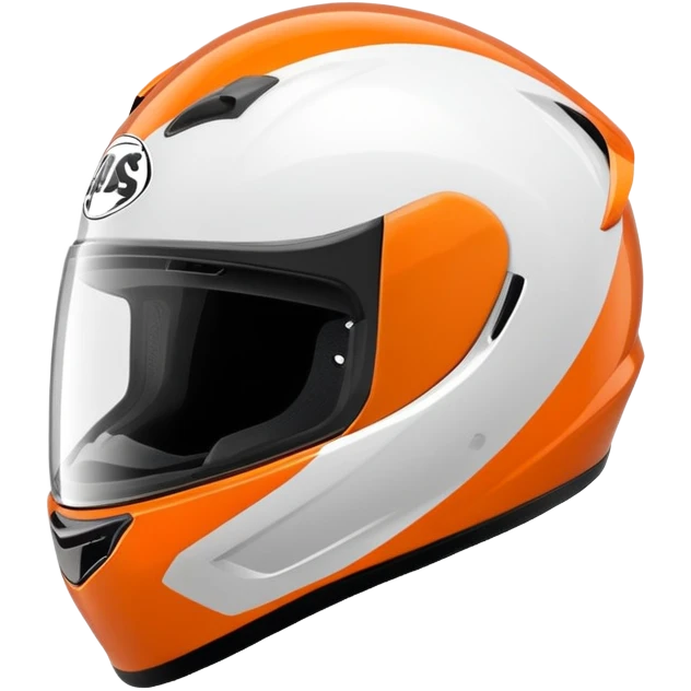 complete orange motorcycle helmet side angle emoji