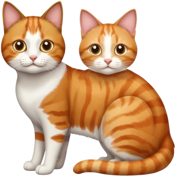 3 cats and each are different natural colours; brown tabby and white, calico, and ginger and white emoji