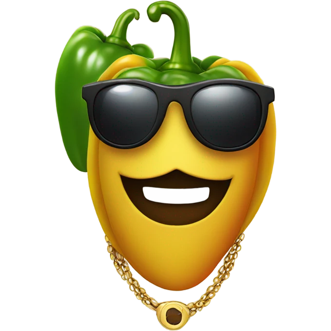 pepper with Mantel and sunglasses and necklace emoji