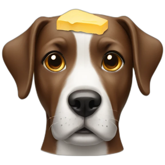 Dog with butter on the head emoji