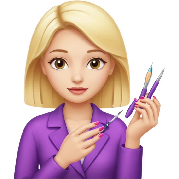 Blondie girl making nails emoji