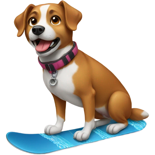 Dog snowboarding  emoji