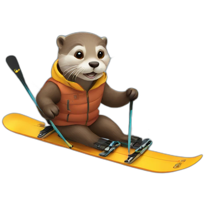 otter skiing emoji