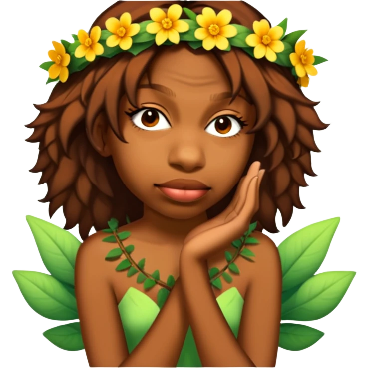 Full body earth fairy with brown skin emoji