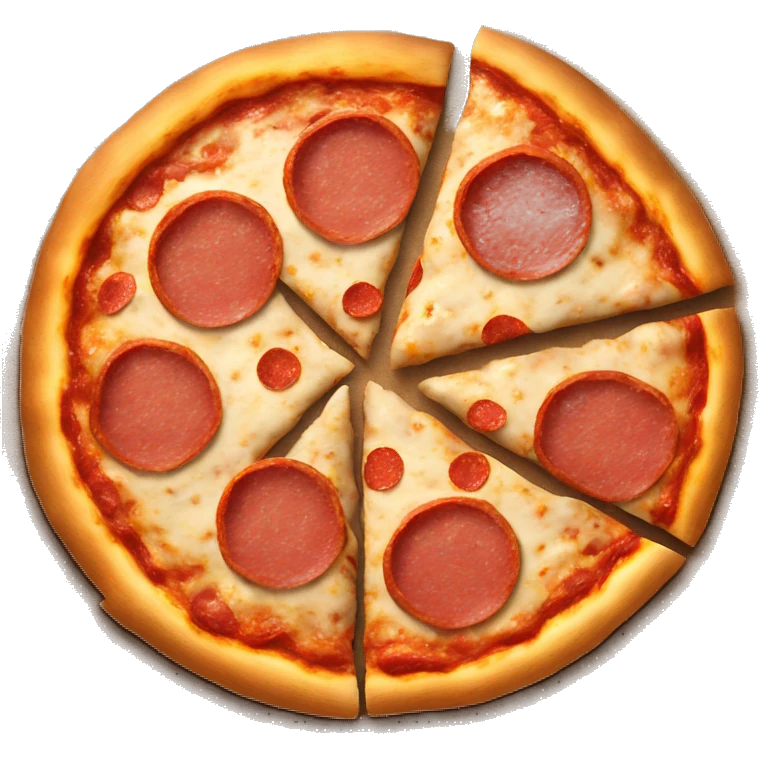 pizza with pepperoni and half sausage on one pizza emoji