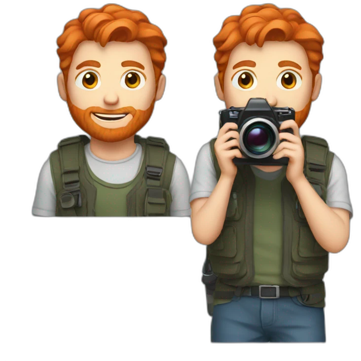 Red head man with camera emoji
