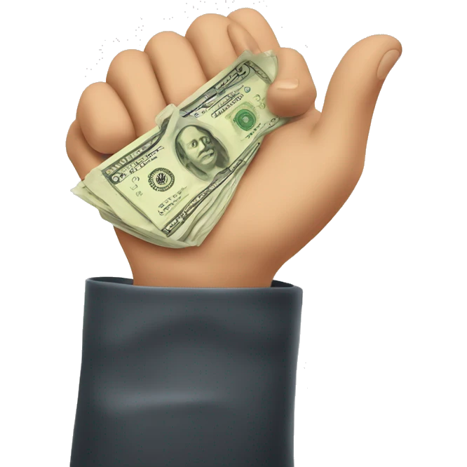 hand saving money emoji