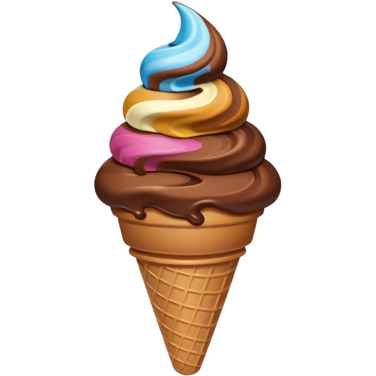Chocolate ice cream cone  emoji