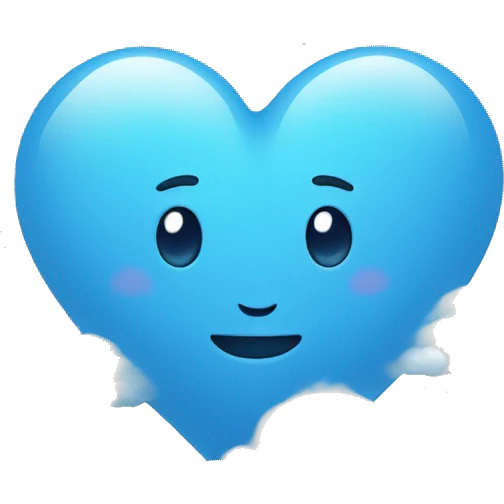 blue heart with cloud  emoji