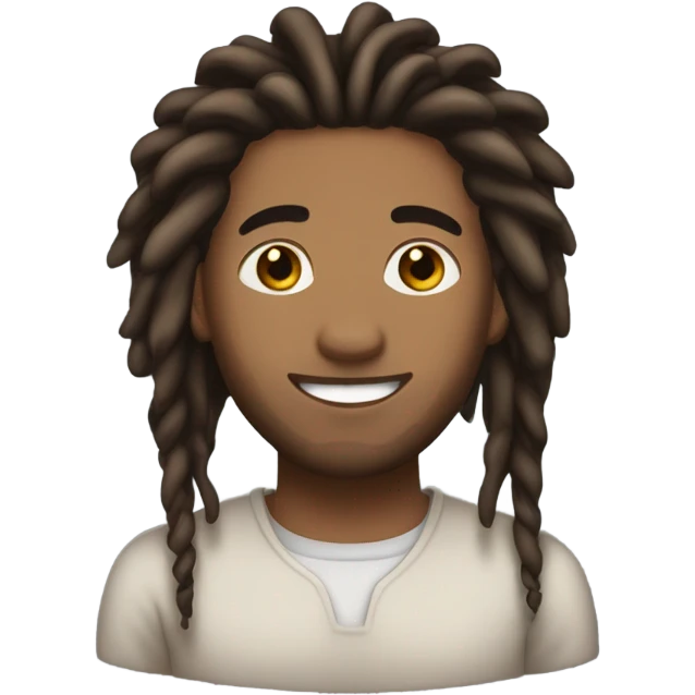 Pretty brown man with medium length dreadlocs and no facial hair emoji