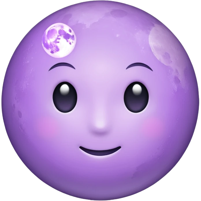 realistic Light purple moon emoji