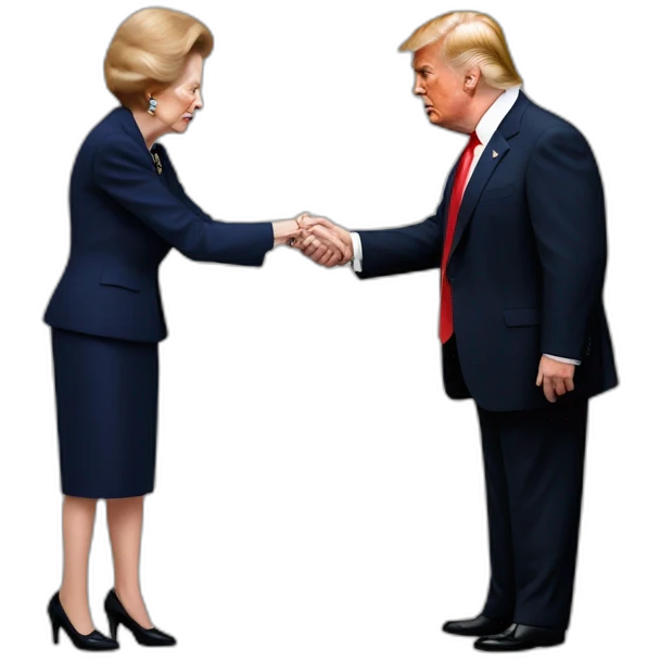 margaret thatcher touching trump emoji
