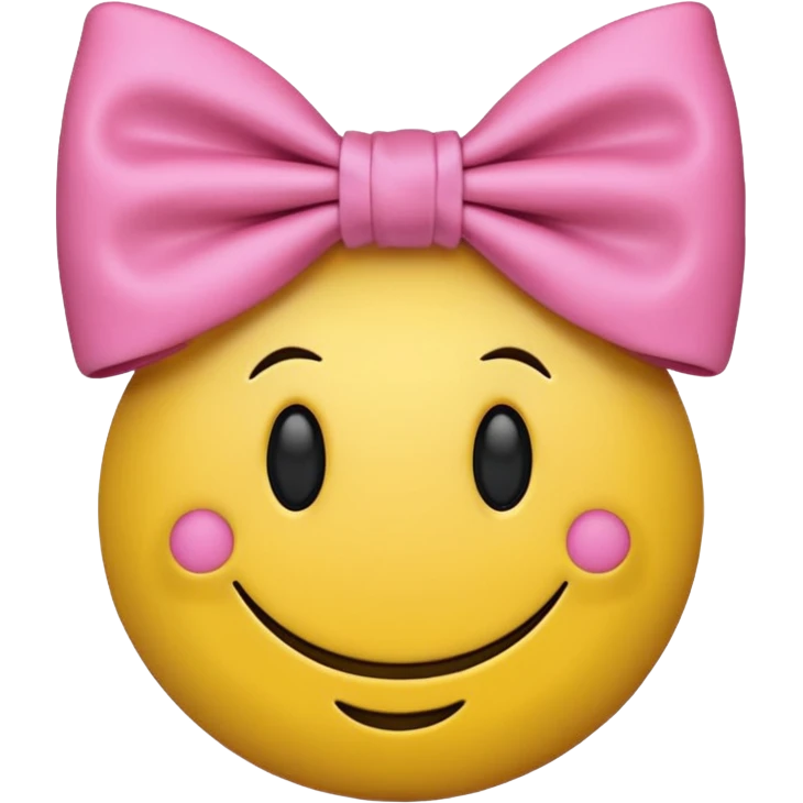 Aesthetic smiley ￼ face ￼ wearing a bow ￼ emoji