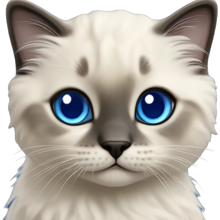 Seal colorpoint ragdoll kitten with royal blue eyes emoji