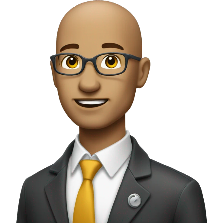 Health insurance agent with semi bald head emoji