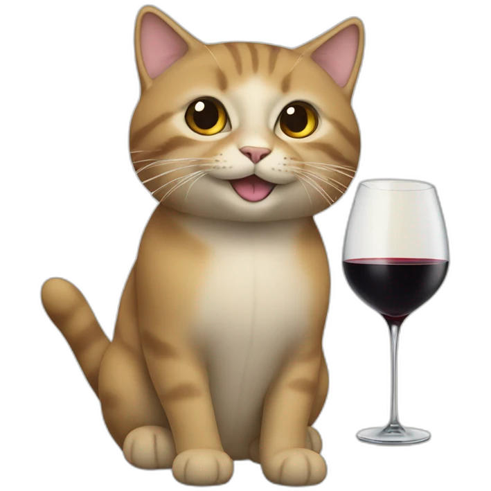 un chat qui boit du vin emoji