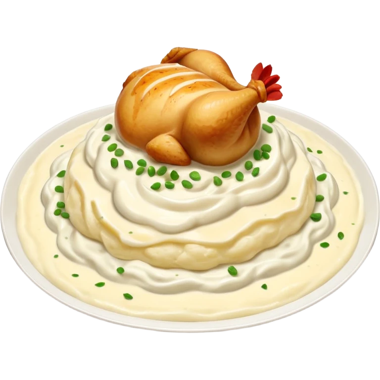chicken with alfredo sauce and mashed potatoes emoji