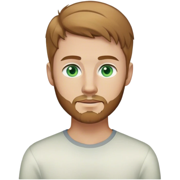 White male plus full body, age 25, light brown hair, short beard, green/blue eyes  emoji