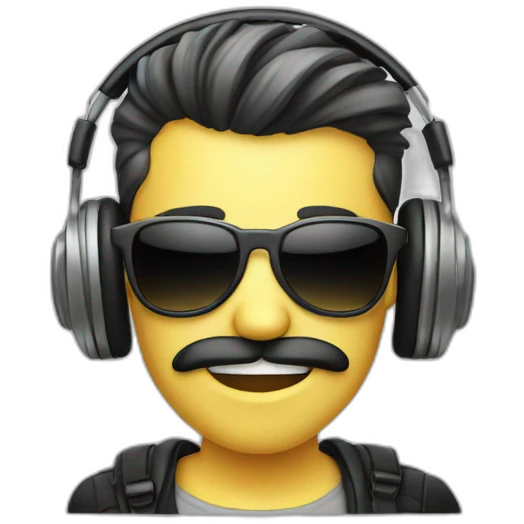 skull,sunglasses,headphones,combover-hairstyle, emoji