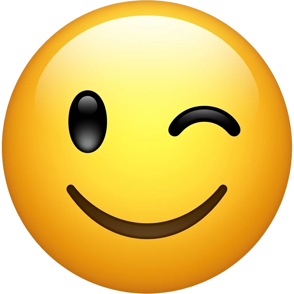 Winking yellow smiely emoji