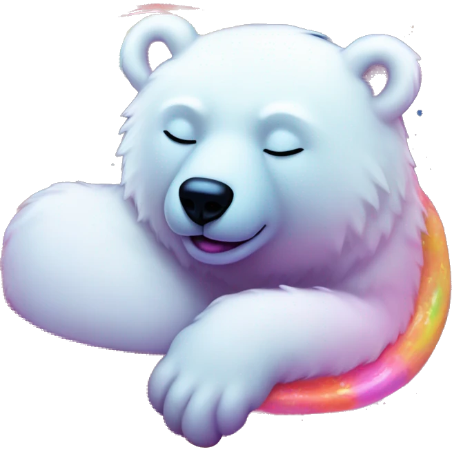 lisa frank neon sleeping polar bear full emoji