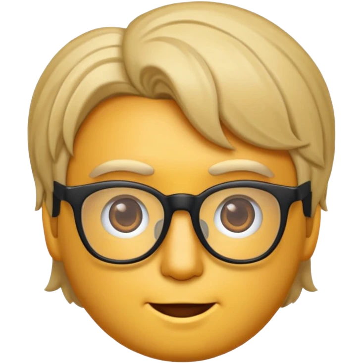 Erstelle mir eine Emoji von einem Jungen. Hautfarbe Bräunlich, Jung und Gutaussehend, mit durchsichtiger Brille und playboy Frisur  emoji