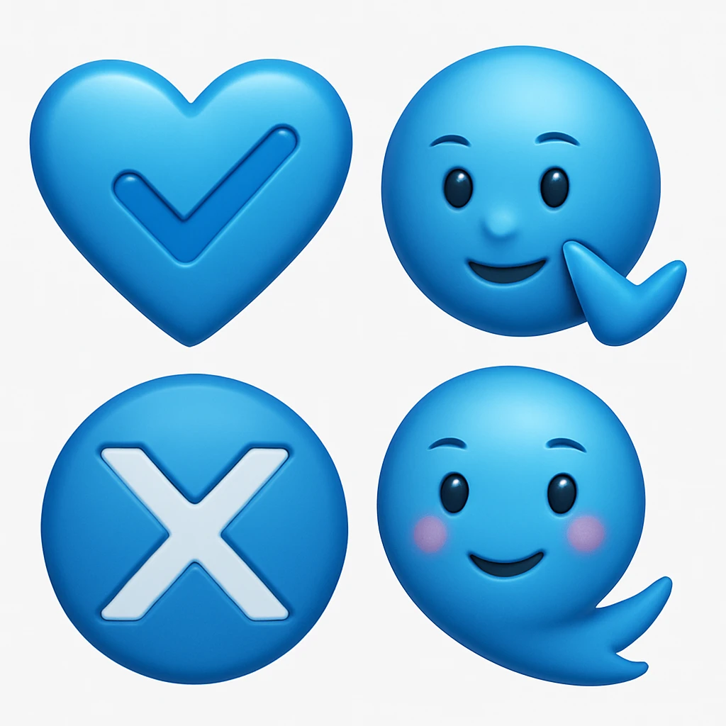 blue telegram verification checkmark emoji, blue slightly darker emoji