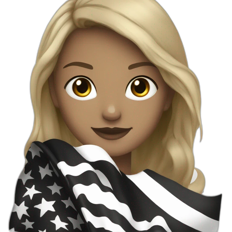 Hermine flag Brittany black and white emoji