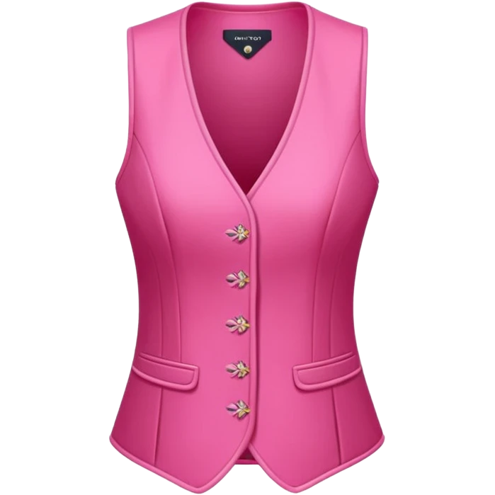a stylish women’s vest, sleeveless, elegant and decorative design, in a bright pink color with small cute details, feminine and fancy look, no background, ONLY VEST emoji