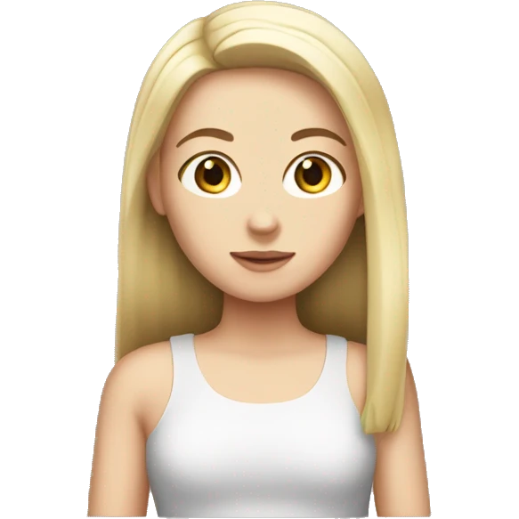 White girl with straight dark hair emoji