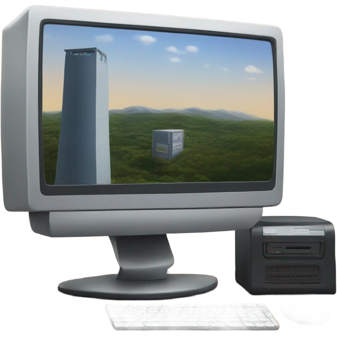 computer on desk back view emoji