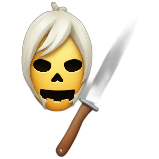 halloween head with a knife emoji