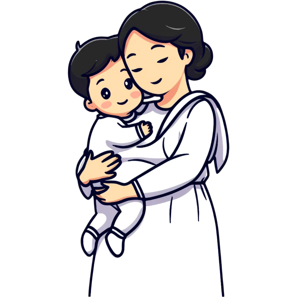 Mother hugging a child emoji