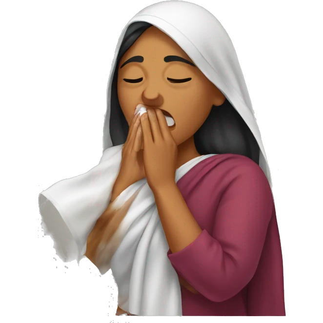 indian woman Sneezing emoji