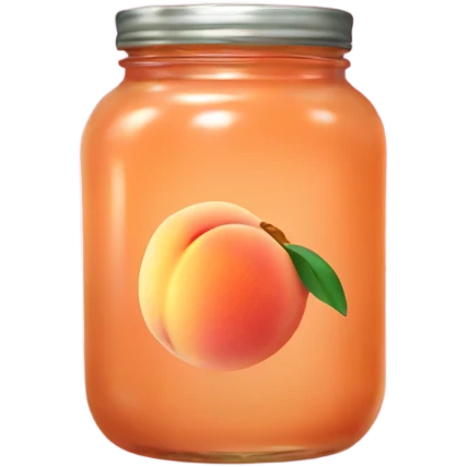 Peach jam in an aesthetic jar plain emoji