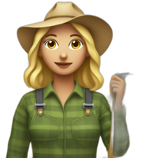 woman farmer pitchfork emoji