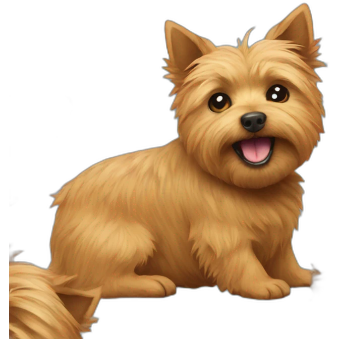 Norwich terrier eating brain emoji