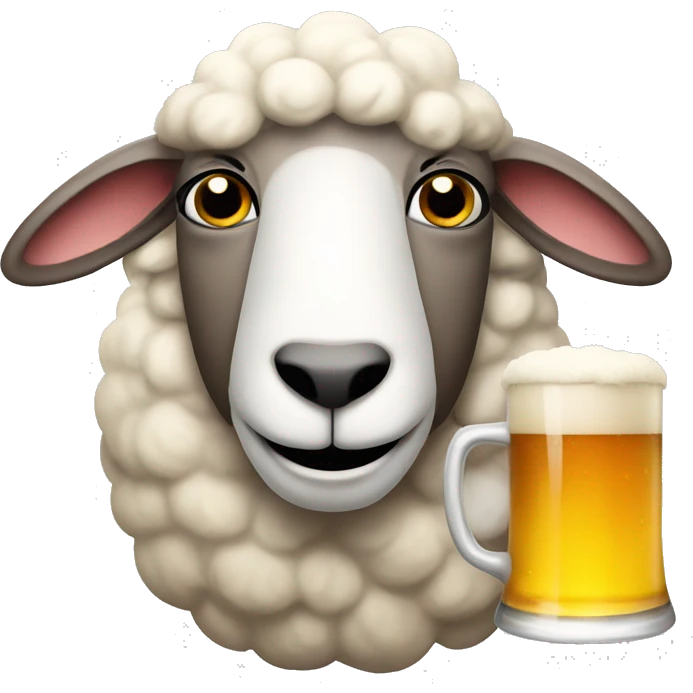 Sheep with beer  emoji