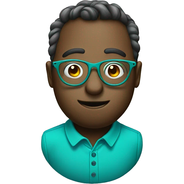 teal m&m with glasses emoji