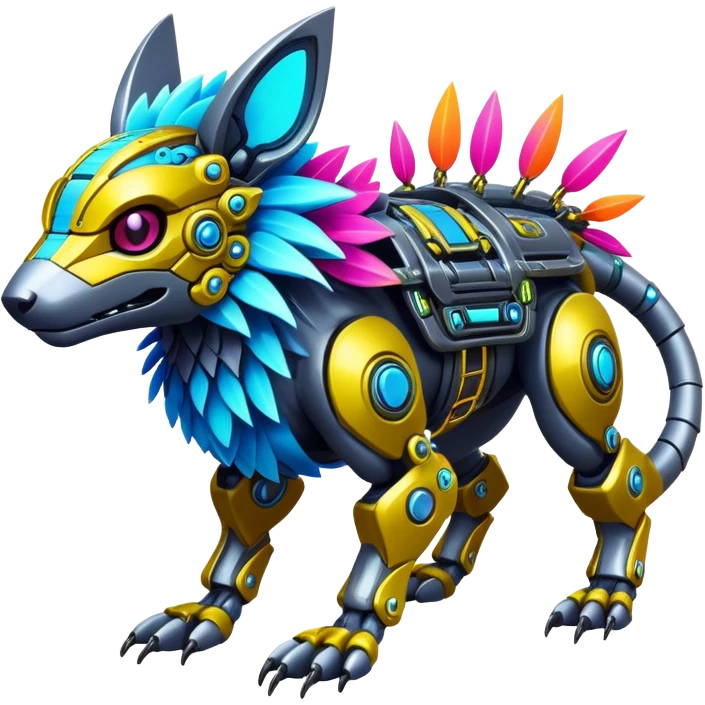  exotic tropical cyber-Protogen-Fakémon-Vernid-creature emoji