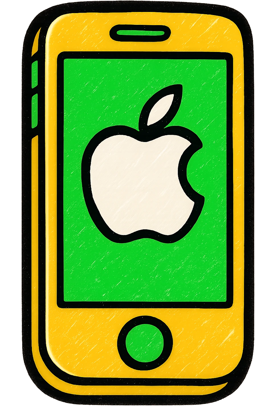 iPhone, professional style, green gold and white color scheme, bold and clear, suitable for digital use emoji