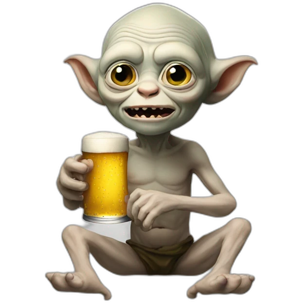 gollum holding beer emoji
