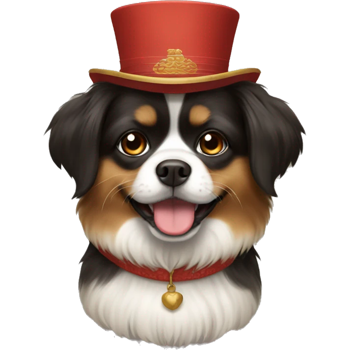 a pekingnese dog in hat emoji